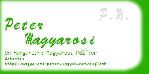 peter magyarosi business card